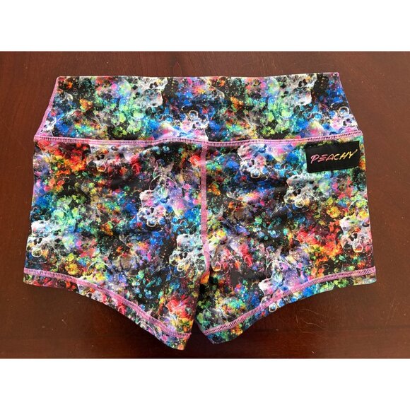 Peachy Athletic NWT Peach Perfect Galaxy Print Booty CrossFit Shorts Size Medium - Picture 4 of 12